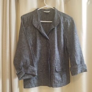 Liz Claiborne Linen Blazer, Denim Look